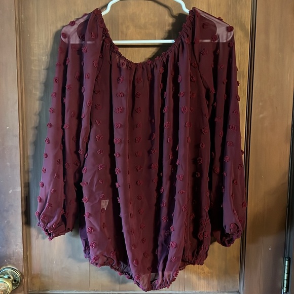 2X SHEIN MAROON BLOUSE TOP XXL - Picture 10 of 10